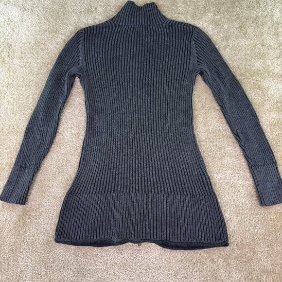 Eddie Bauer Womens Gray Long Cardigan Sweater Size Small Cable Knit Pockets E689 - Picture 7 of 11